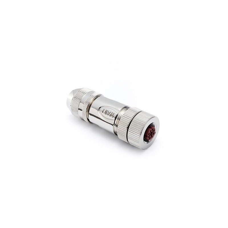 Connecteur femelle M12, 4 pol., codage D IP67, 4A, blindé